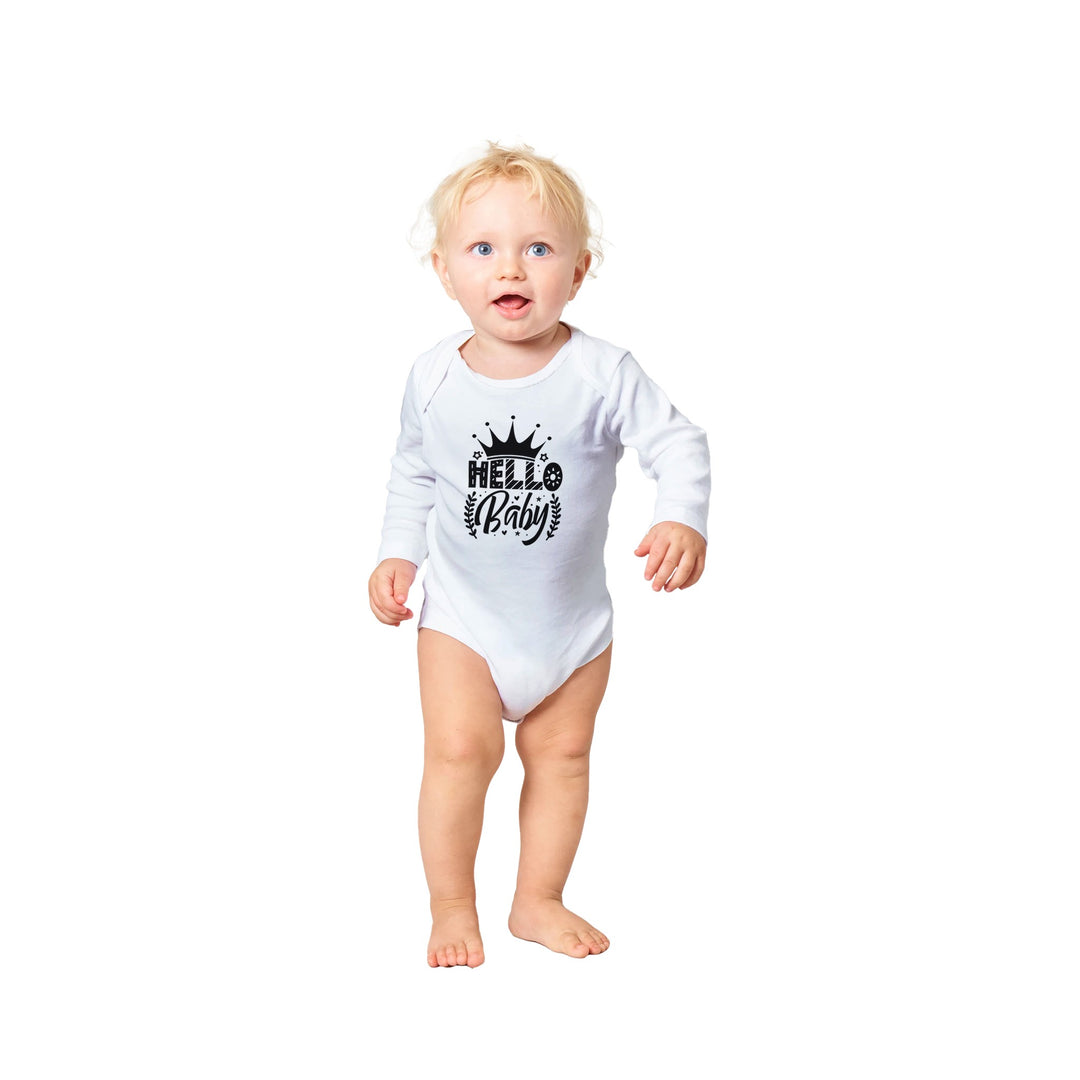 Classic Baby Long Sleeve Bodysuit - Hello baby