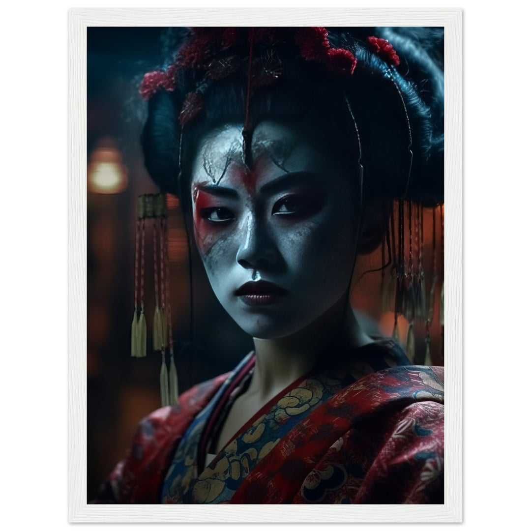 Premium Matte Paper Wooden Framed Poster - Allure of a Geisha