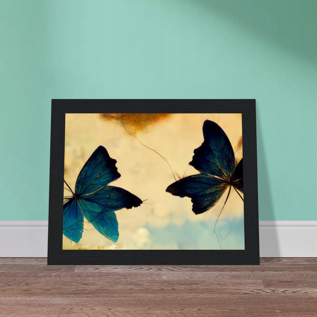 Museum-Quality Matte Paper Wooden Framed Poster - Dreaming Butterflies III