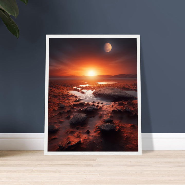 Premium Semi-Glossy Paper Wooden Framed Poster - Sunset on Mars II