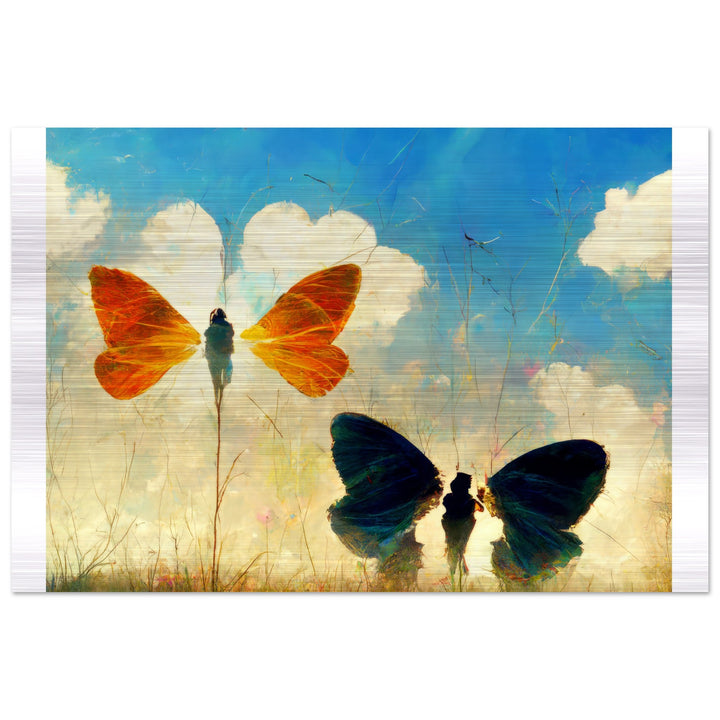 Brushed Aluminium Print - Dreaming Butterflies