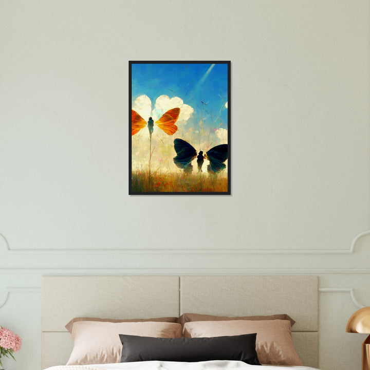 Museum-Quality Matte Paper Wooden Framed Poster - Dreaming Butterflies