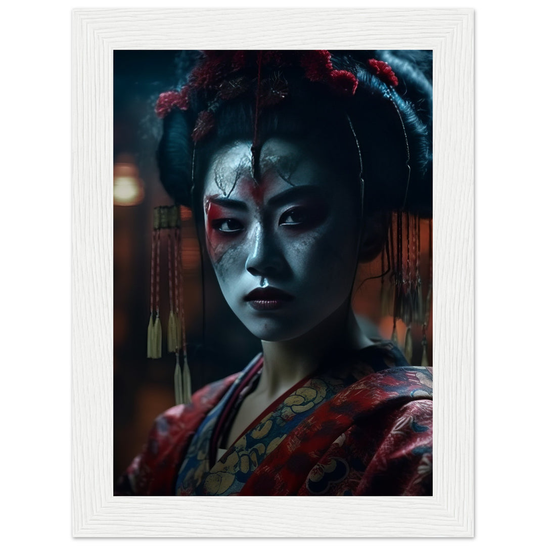 Premium Matte Paper Wooden Framed Poster - Allure of a Geisha