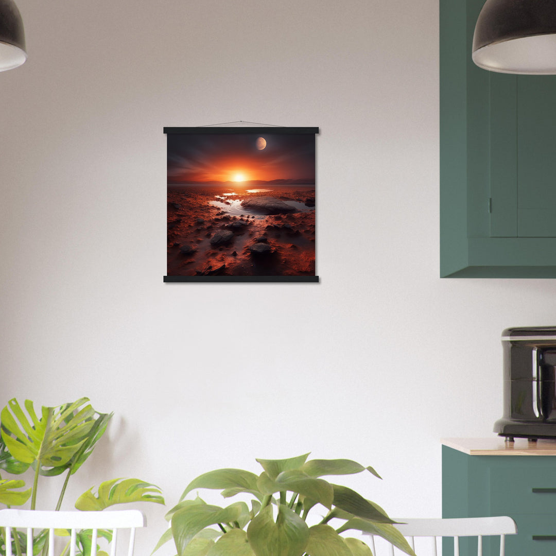 Classic Semi-Glossy Paper Poster with Hanger - Sunset on Mars II