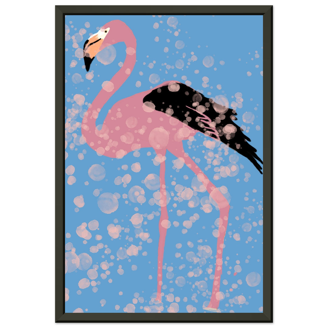 Classic Semi-Glossy Paper Metal Framed Poster - Pink Flamingo