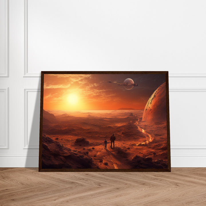 Classic Semi-Glossy Paper Wooden Framed Poster - Sunset on Mars I