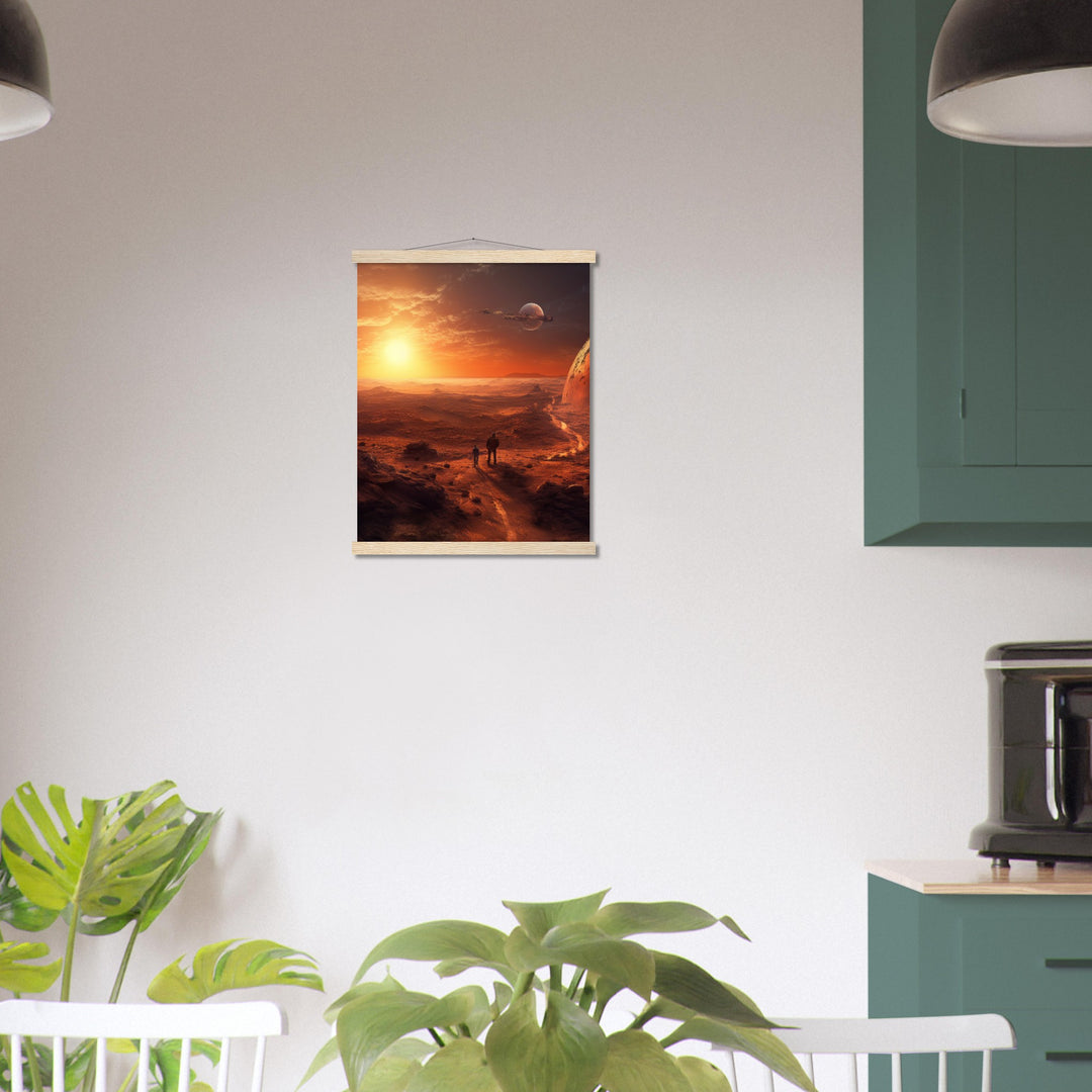 Classic Semi-Glossy Paper Poster with Hanger - Sunset on Mars I