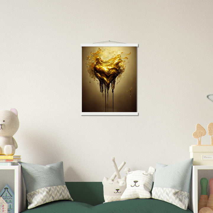 Museum-Quality Matte Paper Poster with Hanger - Heart of Gold Melted