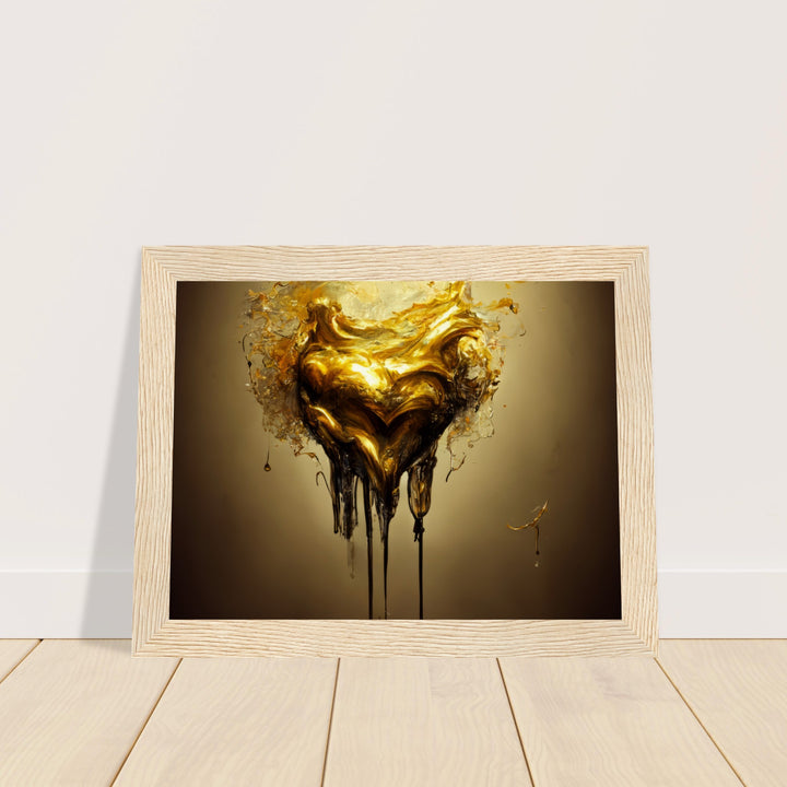 Museum-Quality Matte Paper Wooden Framed Poster - Heart of Gold Melted