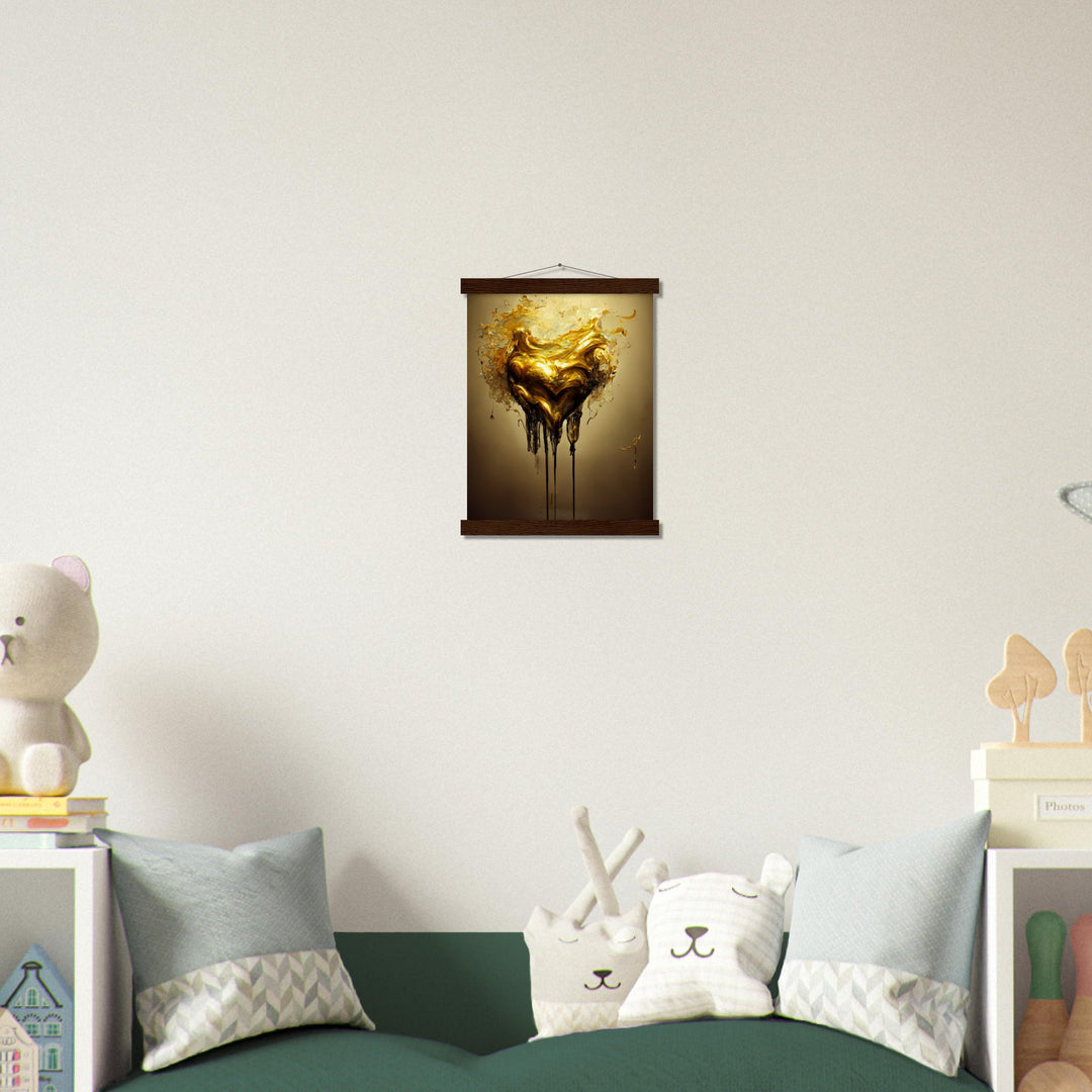 Museum-Quality Matte Paper Poster with Hanger - Heart of Gold Melted