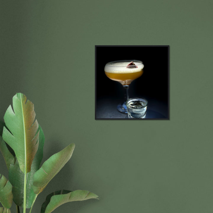 Classic Semi-Glossy Paper Wooden Framed Poster - Pornstar Martini