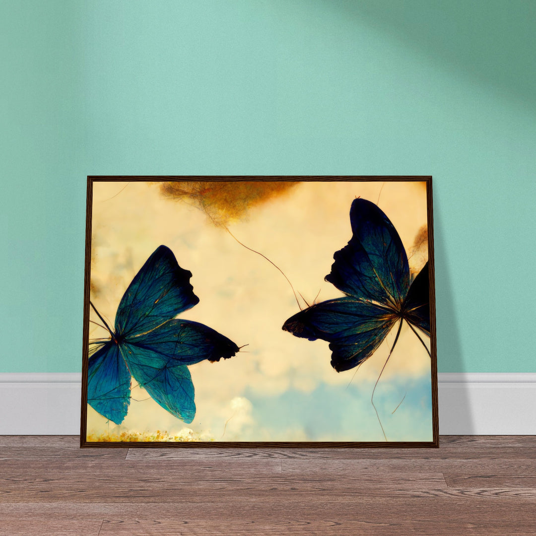 Classic Semi-Glossy Paper Wooden Framed Poster - Dreaming Butterflies III