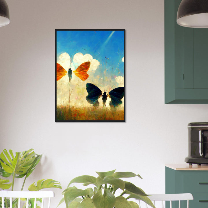 Premium Semi-Glossy Paper Wooden Framed Poster - Dreaming Butterflies