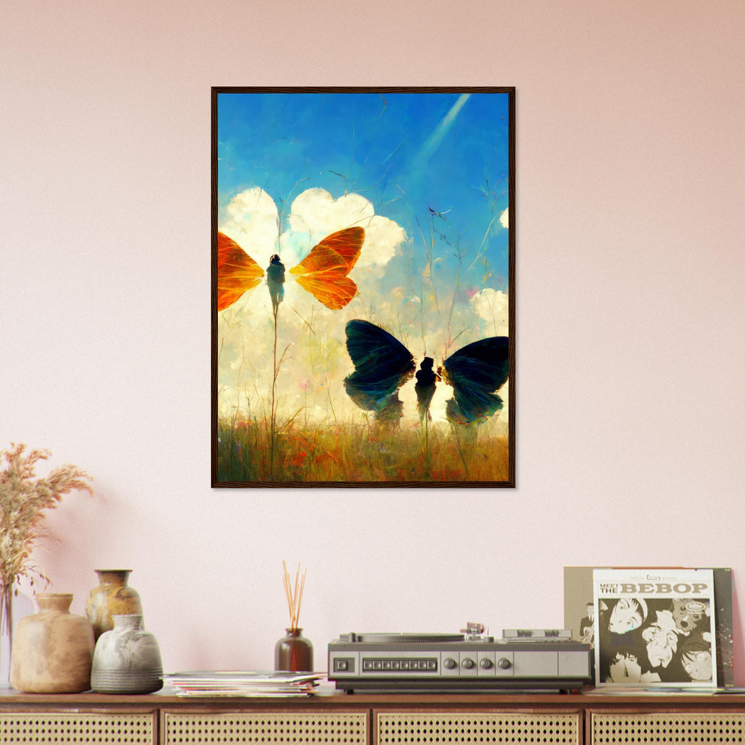 Classic Matte Paper Wooden Framed Poster - Dreaming Butterflies