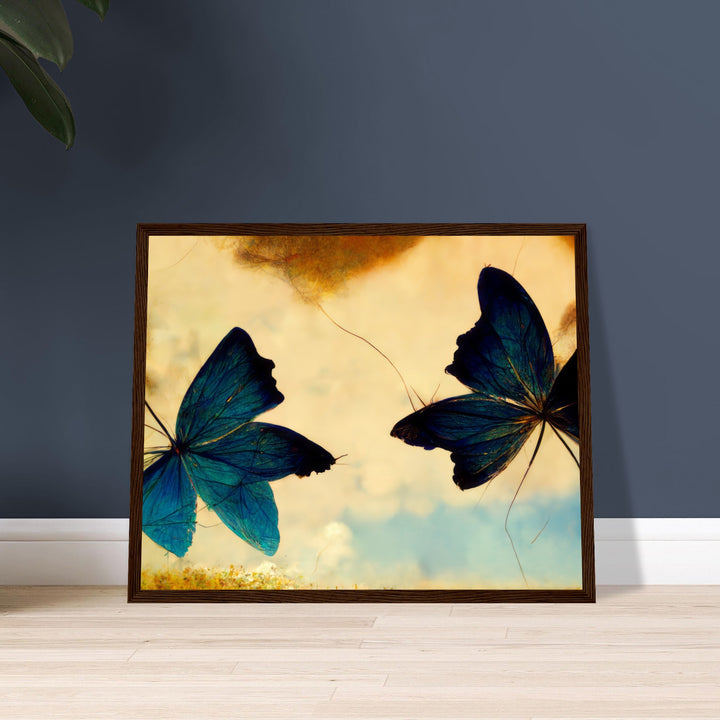 Premium Semi-Glossy Paper Wooden Framed Poster - Dreaming Butterflies III