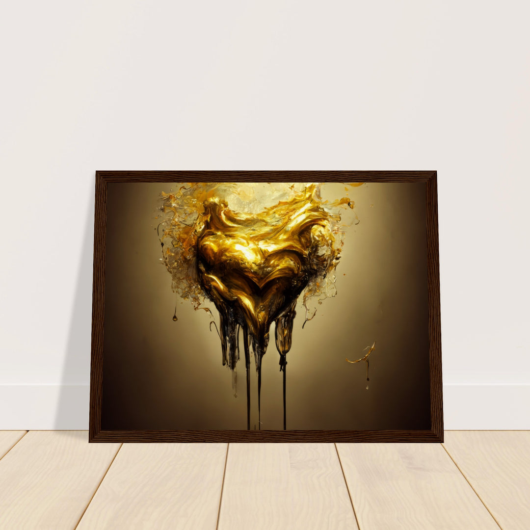 Museum-Quality Matte Paper Wooden Framed Poster - Heart of Gold Melted