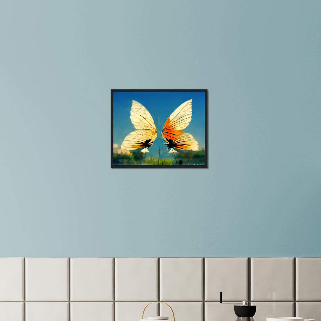 Classic Matte Paper Wooden Framed Poster - Dreaming Butterflies II
