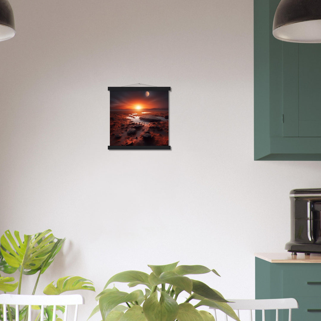 Classic Semi-Glossy Paper Poster with Hanger - Sunset on Mars II