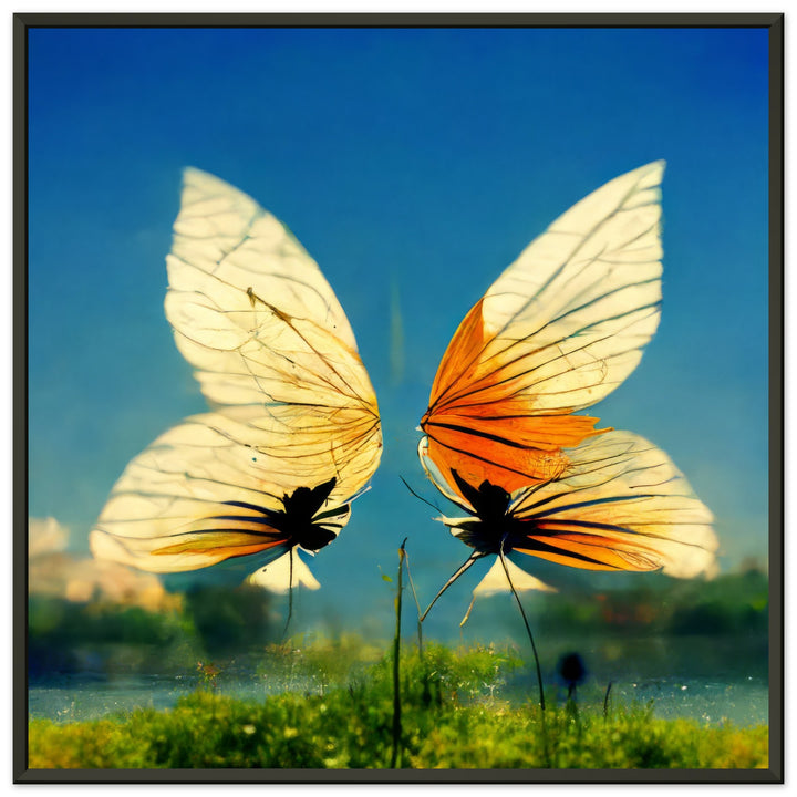 Classic Semi-Glossy Paper Metal Framed Poster - Dreaming Butterflies II