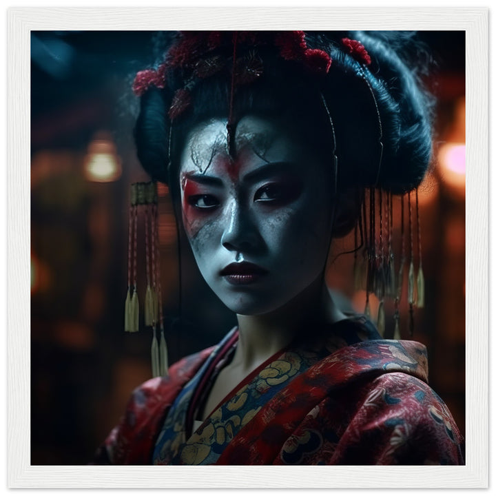 Premium Matte Paper Wooden Framed Poster - Allure of a Geisha