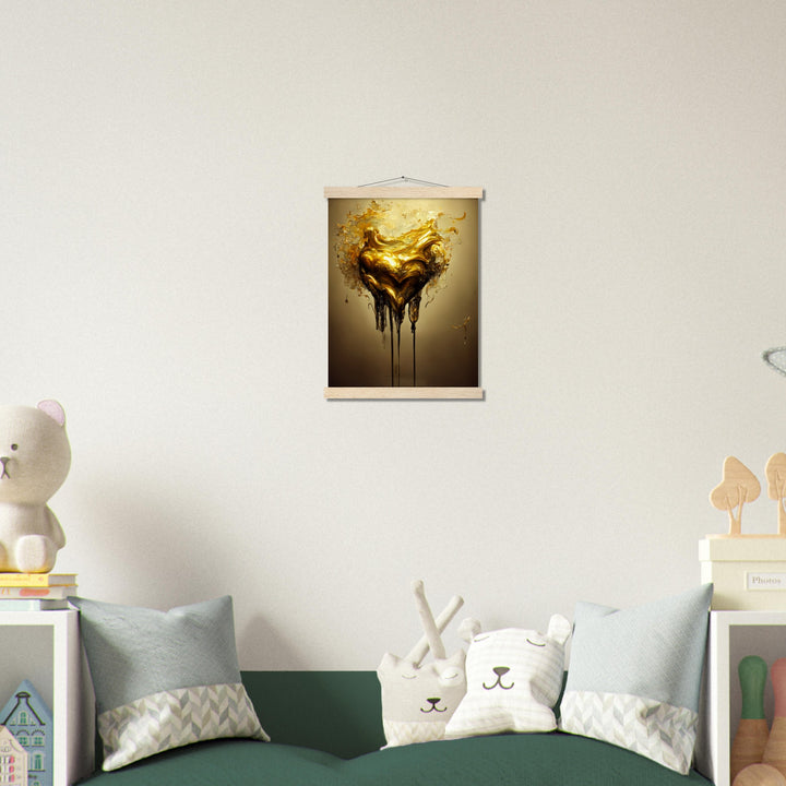 Museum-Quality Matte Paper Poster with Hanger - Heart of Gold Melted