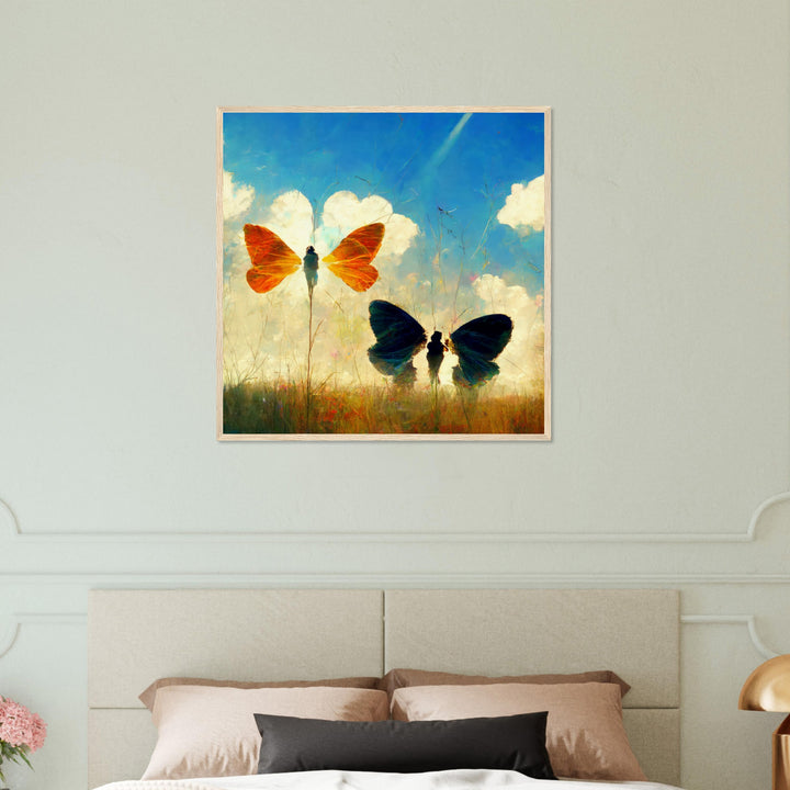 Museum-Quality Matte Paper Wooden Framed Poster - Dreaming Butterflies