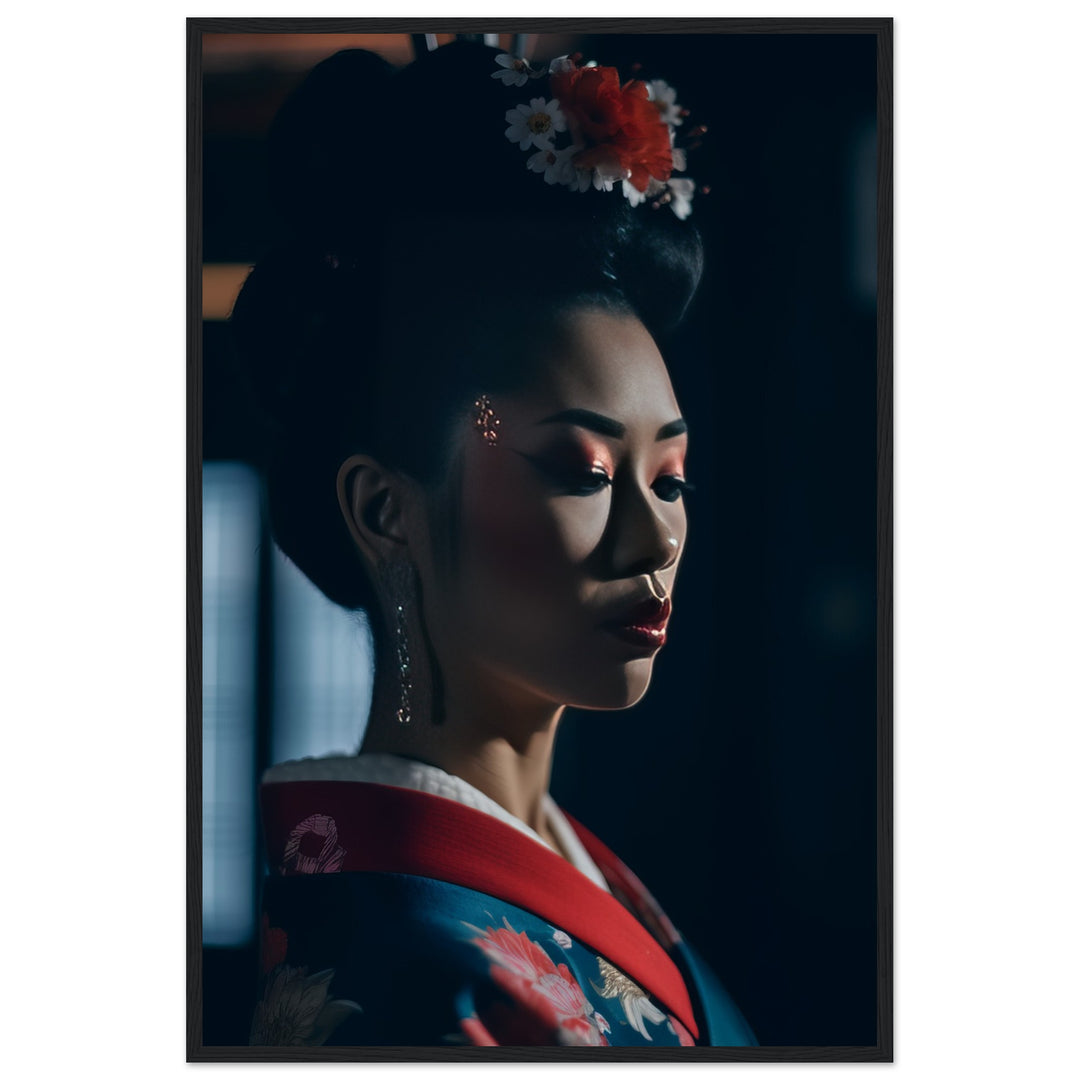 Premium Matte Paper Wooden Framed Poster - Geisha's Solitude