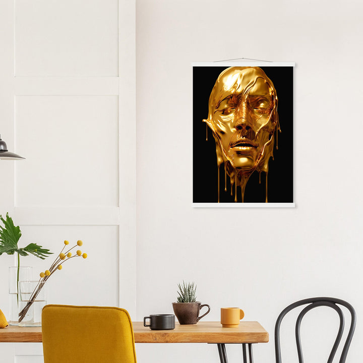 Classic Matte Paper Poster with Hanger - Gold Face Dripping