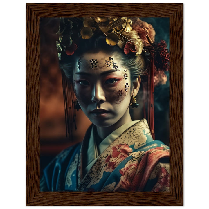 Classic Matte Paper Wooden Framed Poster - Gaze of the Golden Geisha