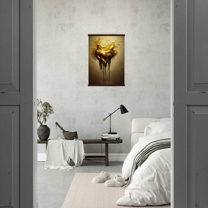 Premium Matte Paper Poster with Hanger - Heart of Gold Melted