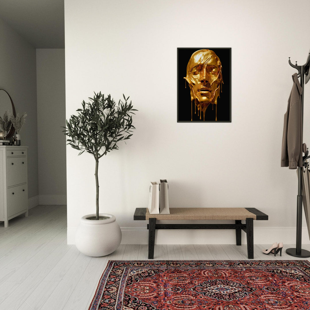 Premium Matte Paper Metal Framed Poster - Gold Face Dripping