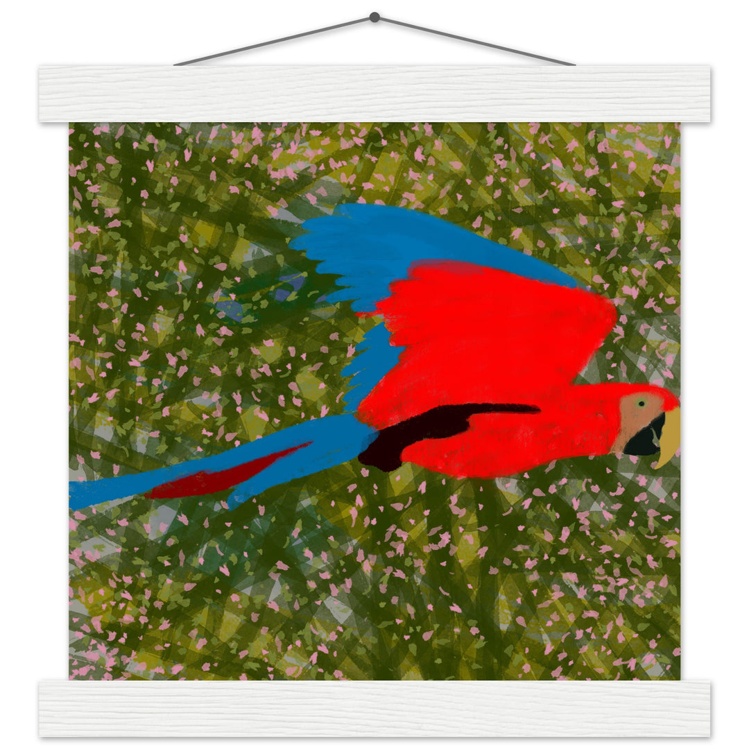 Premium Matte Paper Poster with Hanger - Parrot Colourful