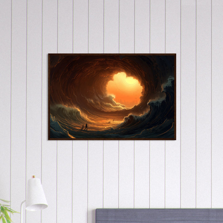 Classic Matte Paper Wooden Framed Poster - Abyssal Grotto Wave