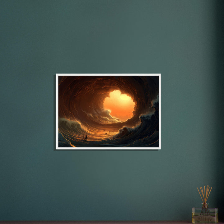 Premium Matte Paper Wooden Framed Poster - Abyssal Grotto Wave