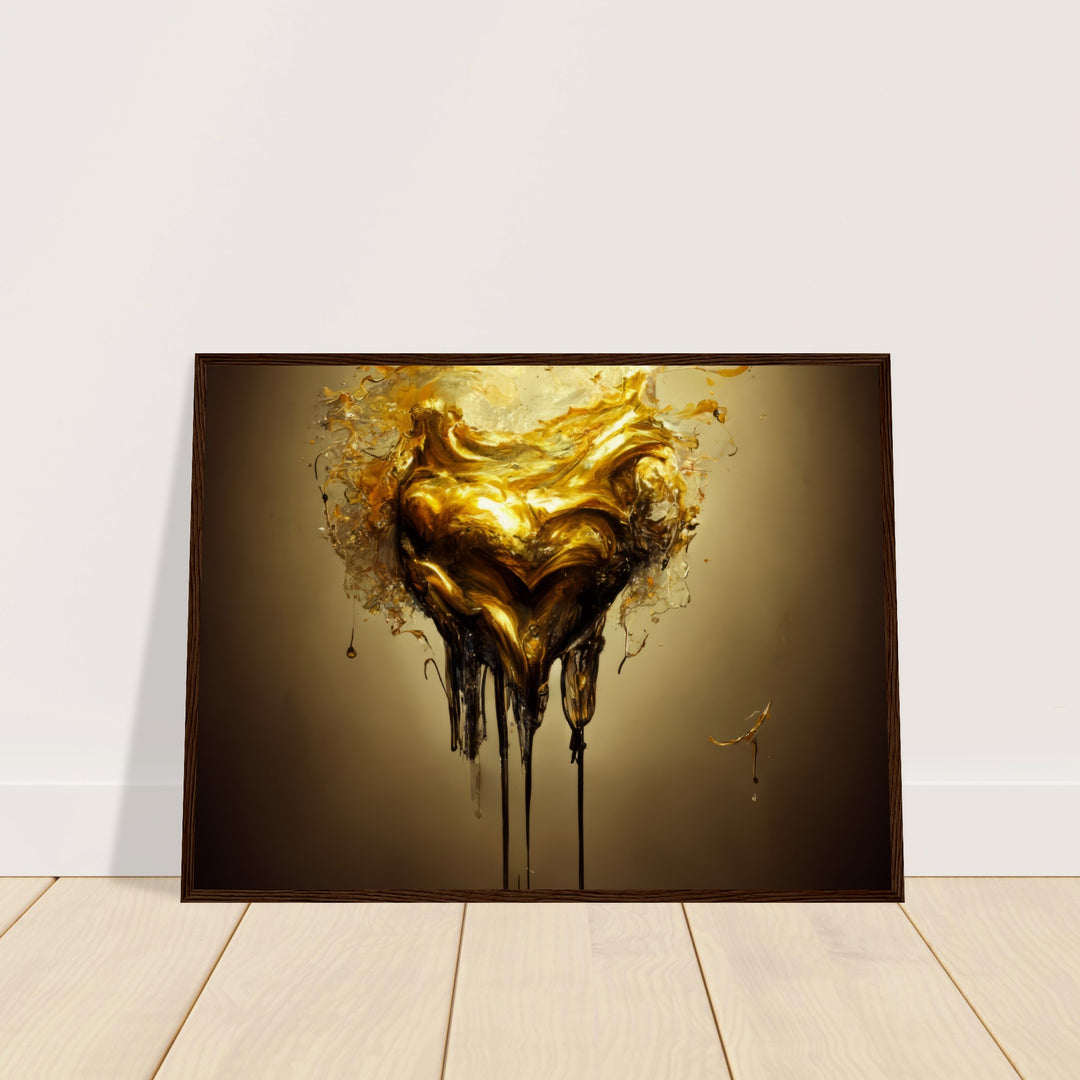 Museum-Quality Matte Paper Wooden Framed Poster - Heart of Gold Melted