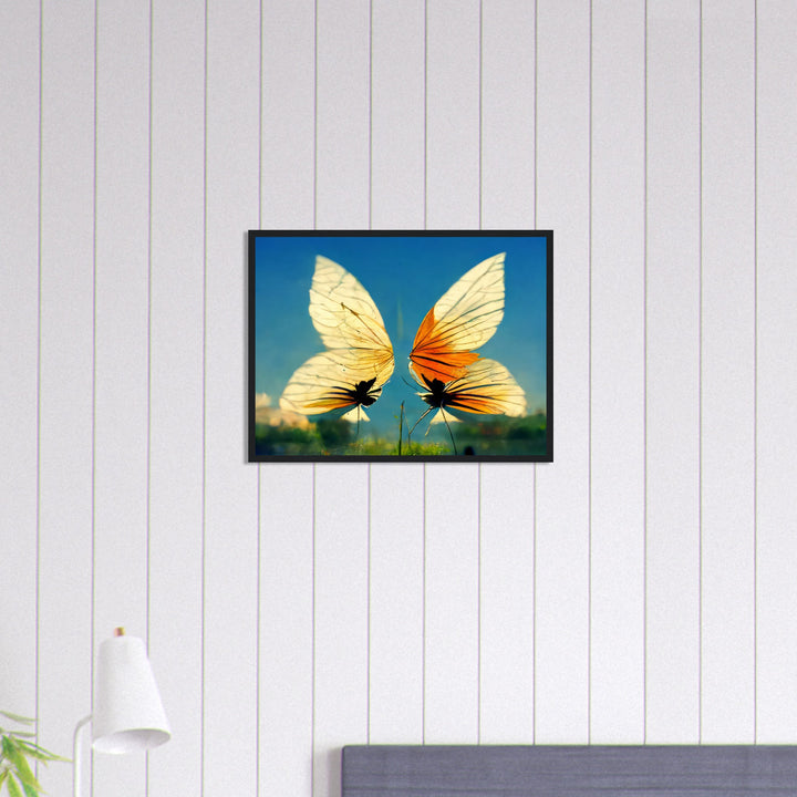 Premium Semi-Glossy Paper Wooden Framed Poster - Dreaming Butterflies II