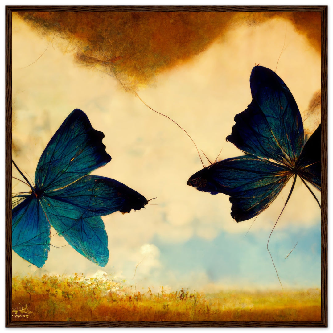 Premium Semi-Glossy Paper Wooden Framed Poster - Dreaming Butterflies III