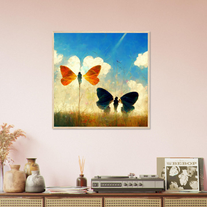 Classic Matte Paper Wooden Framed Poster - Dreaming Butterflies