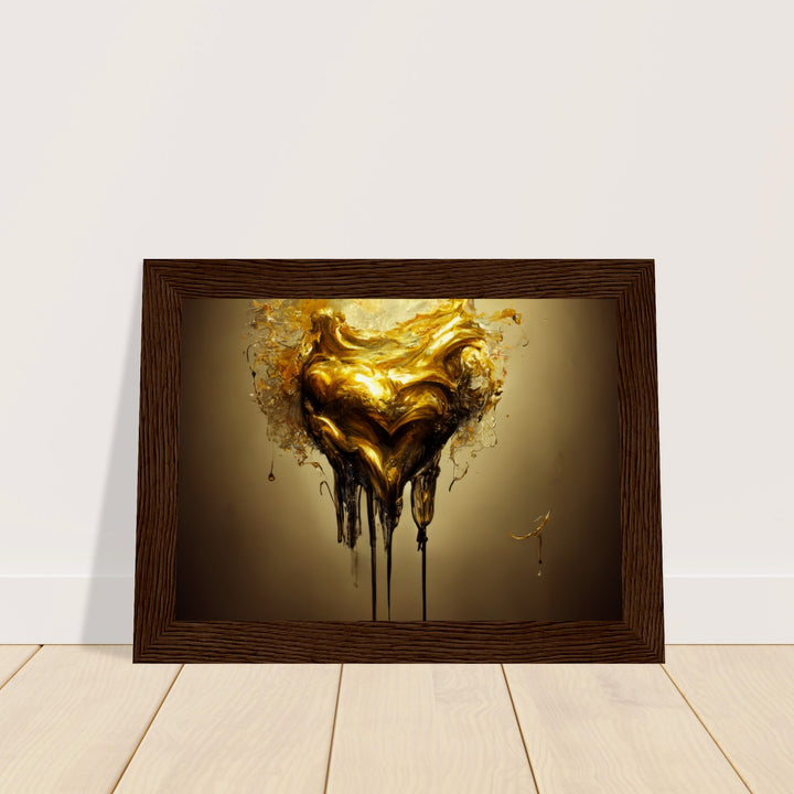 Museum-Quality Matte Paper Wooden Framed Poster - Heart of Gold Melted