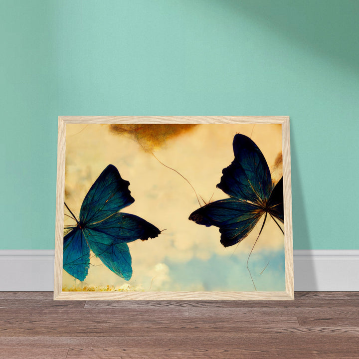 Museum-Quality Matte Paper Wooden Framed Poster - Dreaming Butterflies III