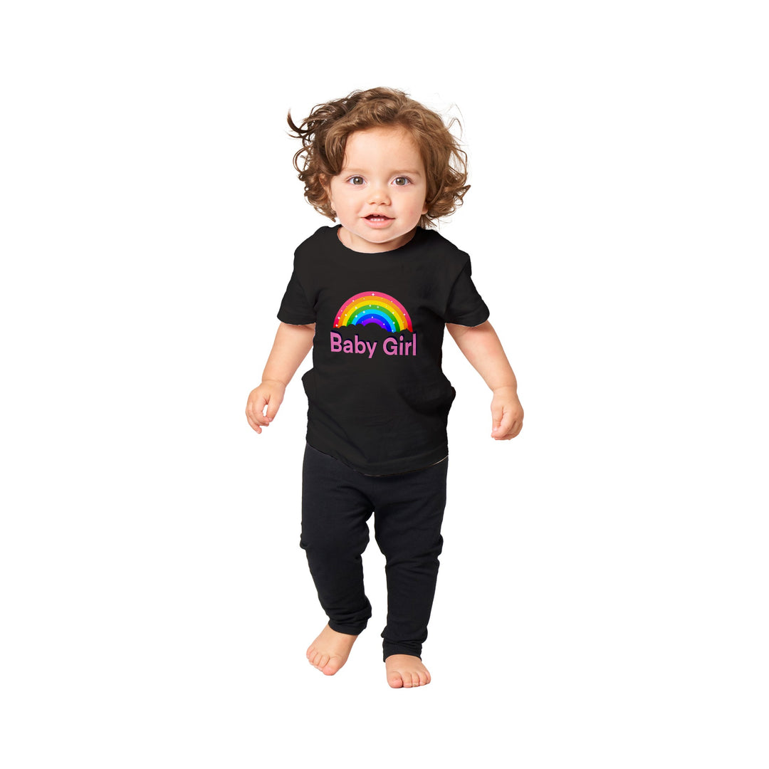 Classic Baby Crewneck T-shirt - Baby Girl Rainbow III