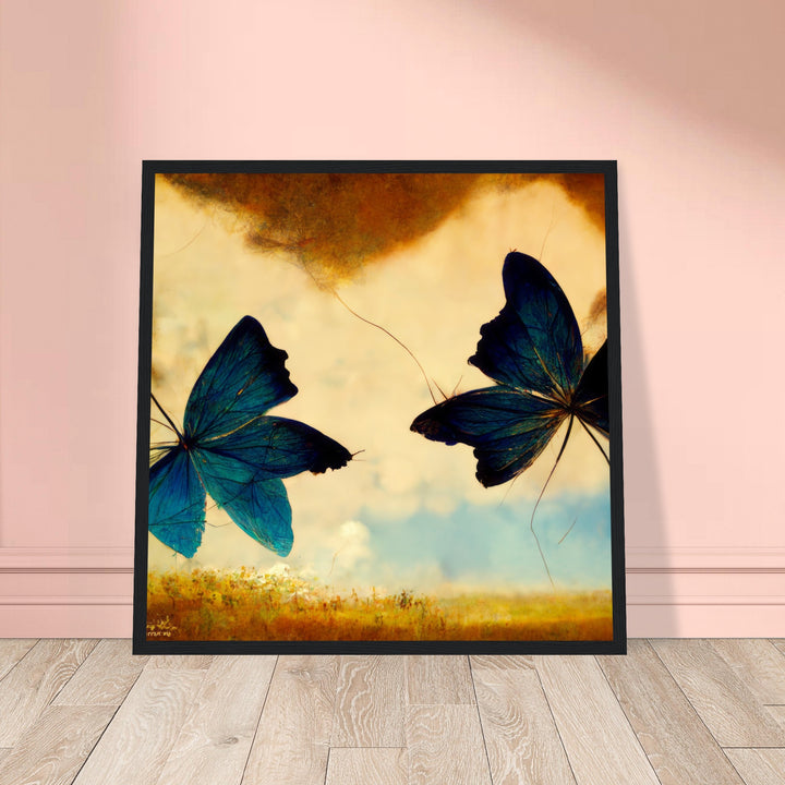 Classic Matte Paper Wooden Framed Poster - Dreaming Butterflies III