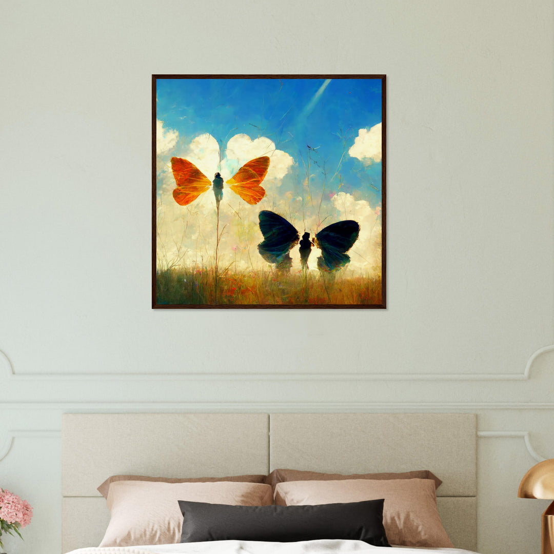 Museum-Quality Matte Paper Wooden Framed Poster - Dreaming Butterflies