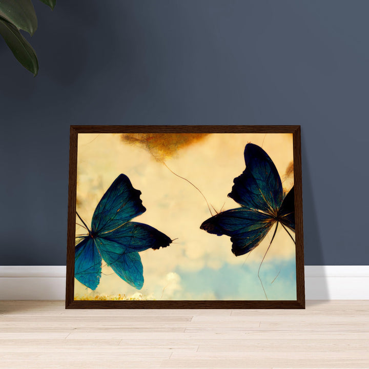 Premium Semi-Glossy Paper Wooden Framed Poster - Dreaming Butterflies III