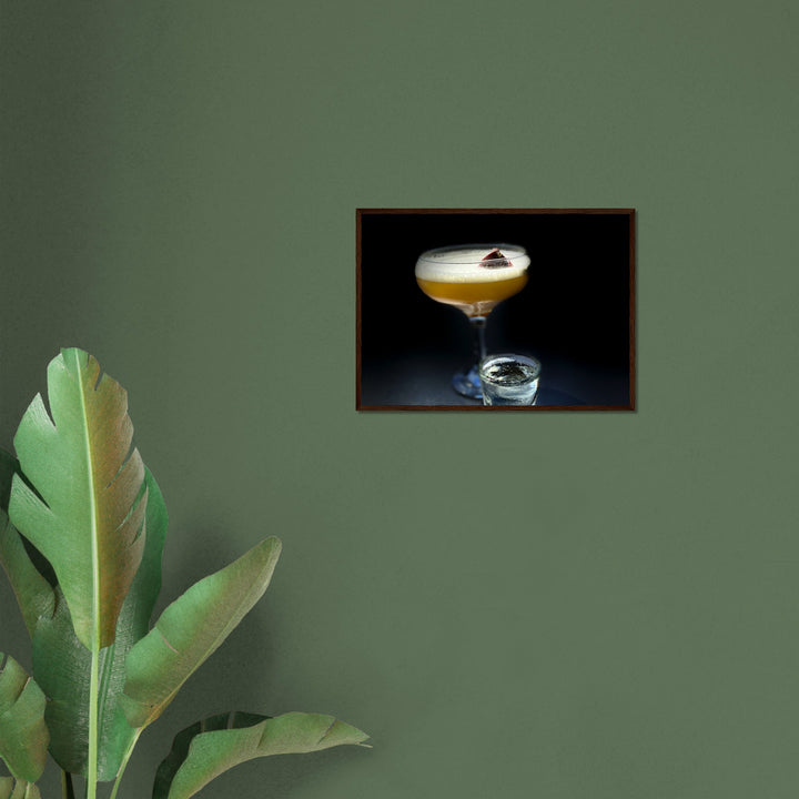 Classic Semi-Glossy Paper Wooden Framed Poster - Pornstar Martini