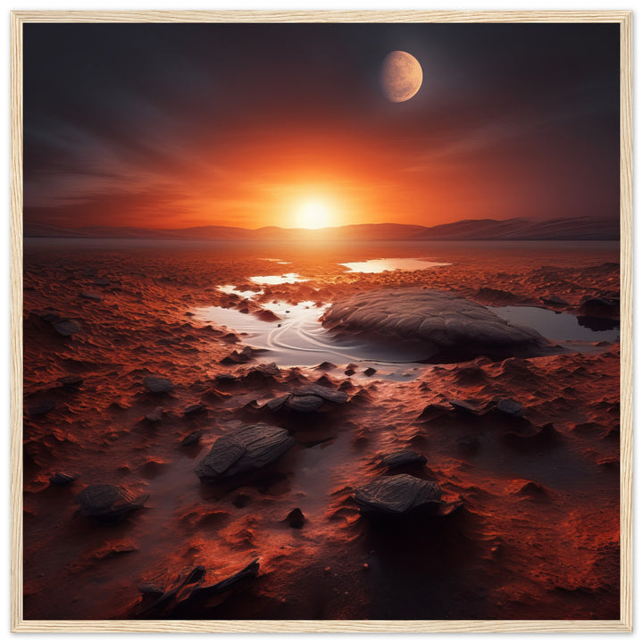 Premium Matte Paper Wooden Framed Poster - Sunset on Mars II