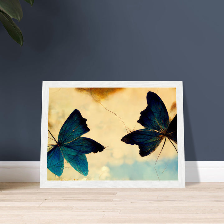 Premium Semi-Glossy Paper Wooden Framed Poster - Dreaming Butterflies III