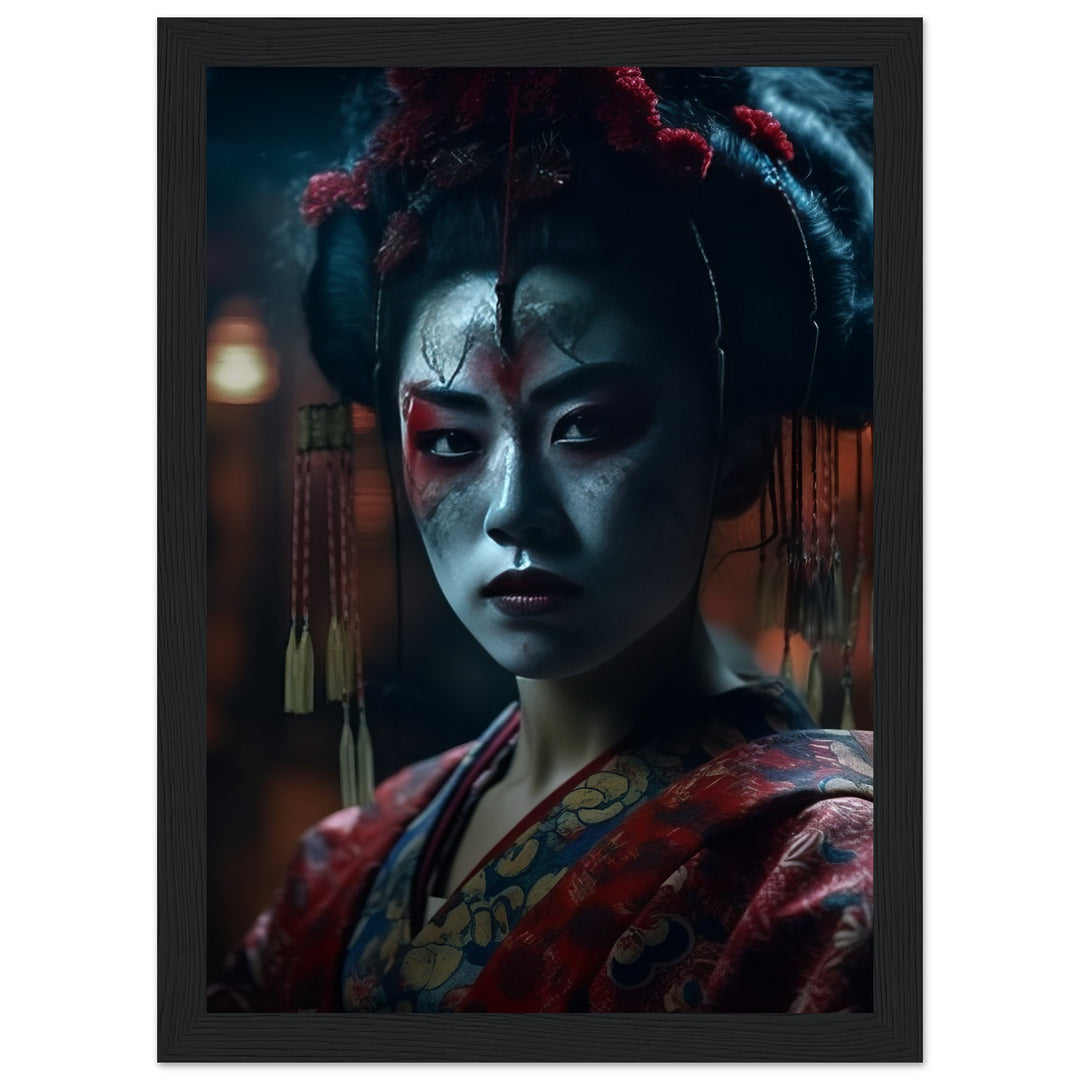 Premium Matte Paper Wooden Framed Poster - Allure of a Geisha