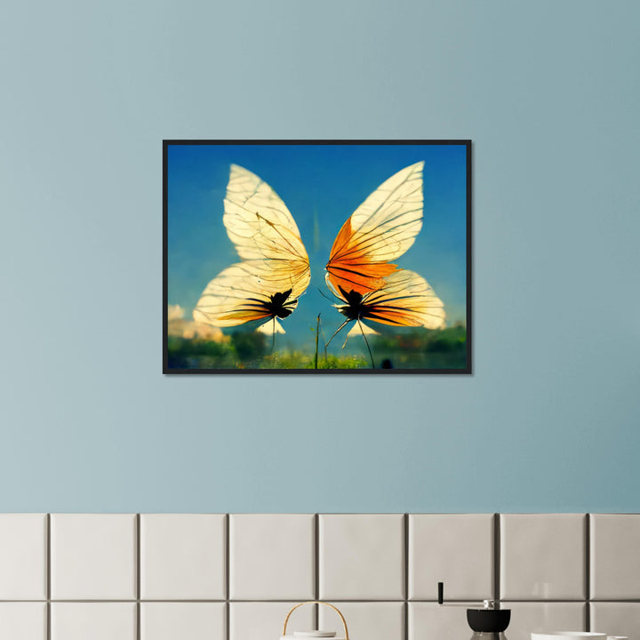 Classic Matte Paper Wooden Framed Poster - Dreaming Butterflies II