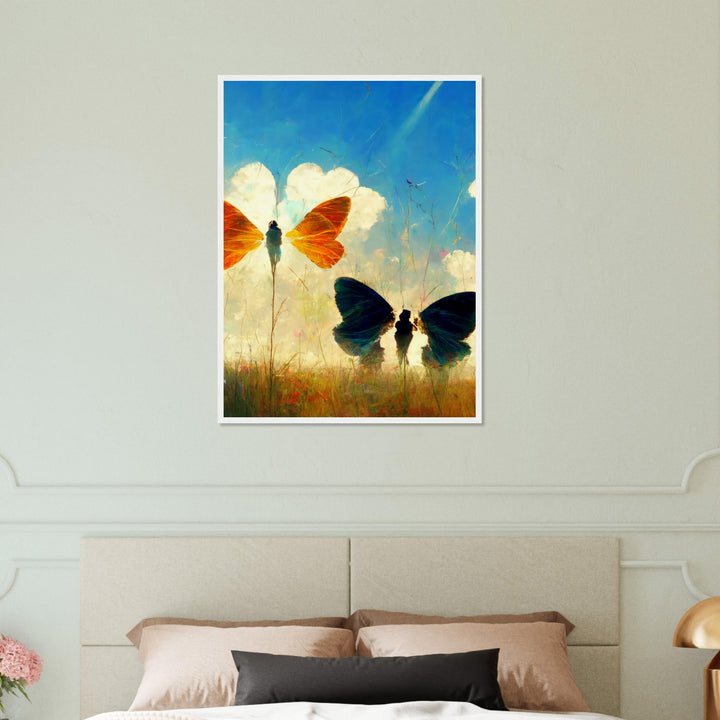 Museum-Quality Matte Paper Wooden Framed Poster - Dreaming Butterflies